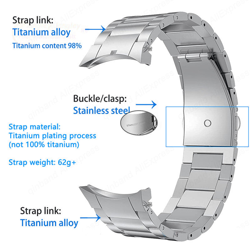 For Samsung Galaxy Watch6 40mm 44mm Watch6 Classic 43mm 47mm Watch 5 40mm 44mm Watch4 40mm 44mm Watch Band Titanium Alloy Wrist Strap For Samsung Galaxy Watch6 40mm 44mm Watch6 Classic 43mm 47mm Watch 5 40mm 44mm Watch4 40mm 44mm Watch Band Titanium Alloy Wrist Strap